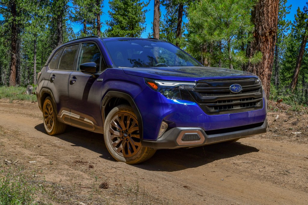 The front quarter end of the 2026 Subaru Forester Sport Hybrid
